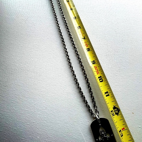 Chrome Hearts 4 diamond pendant & 24" paper-chain necklace - Picture 7 of 13